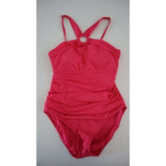Blue Rod Beattie RBRU22209 Sz 12 Rose Red Ring Me Up Halter 1-Pc Swimsuit $125 - Picture 5 of 11